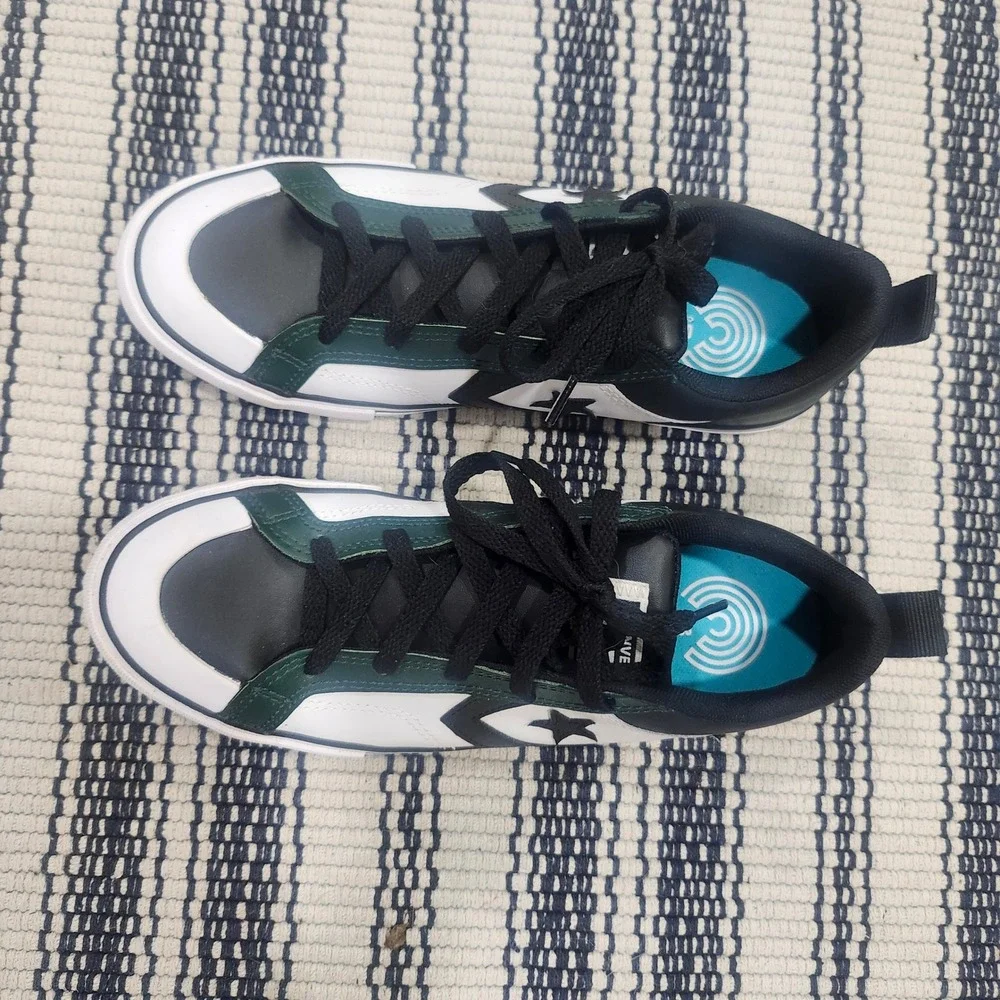 Converse Star Player 76 Kids Shoes White Green Black Leather A09331C Size 6Y